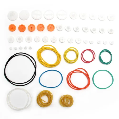 Vista 12 de Fielect Kit de engranajes de plástico 43pcs con accesorios surtidos para robot motor DC 43 piezas