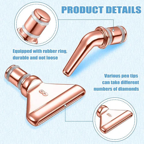 Vista 4 de ZYNERY Kit de 40 bolígrafos de pintura de diamante, 13 puntas de acero inoxidable para accesorios de pintura de diamantes con 12 arcilla, bolígrafos