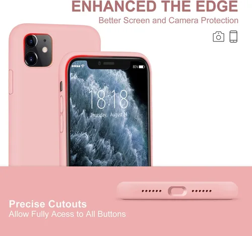 Vista 2 de DTTO - Carcasa para iPhone 11, [serie Romance] completamente de silicona [cámara mejorada y protección de pantalla] con amortiguación de diseño