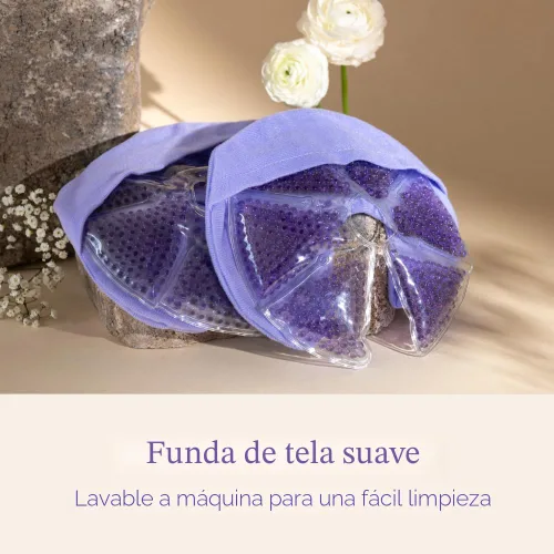 Vista 8 de Lansinoh - Paquetes de terapia para el pecho, almohadillas para el pecho frías y calientes con 2 fundas suaves, elementos esenciales
