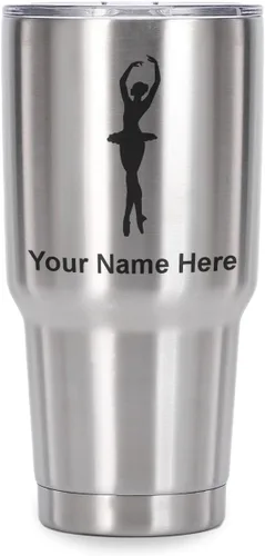 Vista 41 de LaserGram Vaso aislado al vacío de 20 onzas, bailarina de ballet, grabado personalizado incluido (negro)
