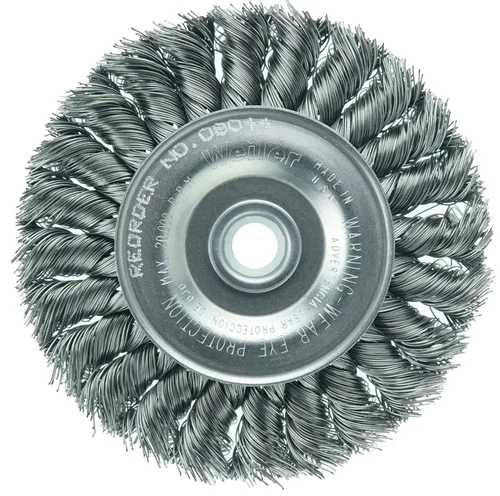 Vista 5 de Weiler Dualife cepillo para polvo de rueda de alambre estándar con agujero redondo y nudo parcial, 4", 1