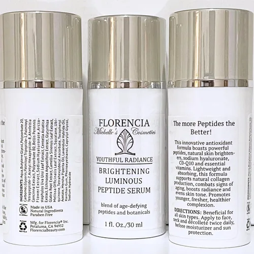 Vista 7 de Florencia Suero luminoso iluminador, mezcla de péptidos antiedad y botánicos; rellena, reafirma, reduce las arrugas, unifica el tono de la piel, 1