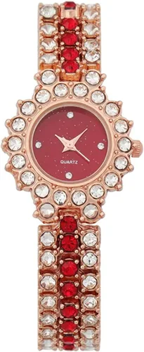 Vista 4 de CdyBox Reloj de pulsera de cuarzo con correa de acero para mujer, con diamantes