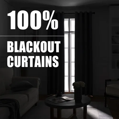 Vista 2 de Rutterllow - Cortinas 100% opacas, paneles de cortina con ojales, aislamiento térmico y bloqueo de luz para habitación y sala de estar
