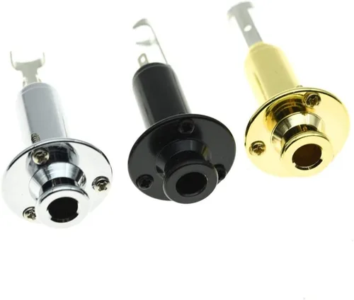 Vista 6 de KAISH 0.250 in Guitarra eléctrica acústica Bajo Mono Endpin Salida Jack Correa Botón Jack Socket Negro