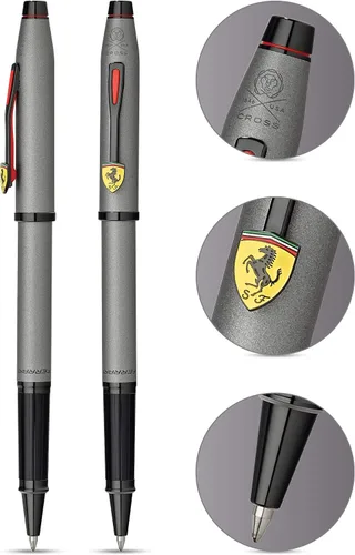 Vista 2 de Cross Century II - Bolígrafo de la Scuderia Ferrari, incluye caja de regalo, lacado satinado gris titanio