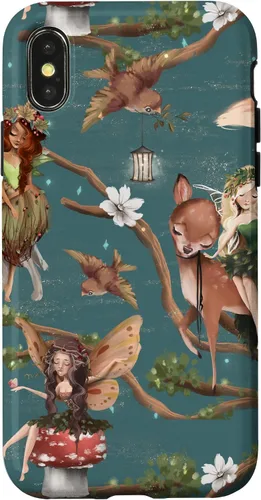 Vista 5 de iPhone 12/12 Pro Woodland Criatures - Carcasa para jardín de hadas