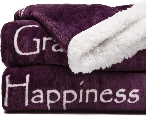 Vista 7 de Chanasya Manta Decorativa de Regalo Inspiradora Premium de Amor y Alegría - Sherpa Acogedora, Cálida y Esponjosa - Regalo Perfecto de Cuidado
