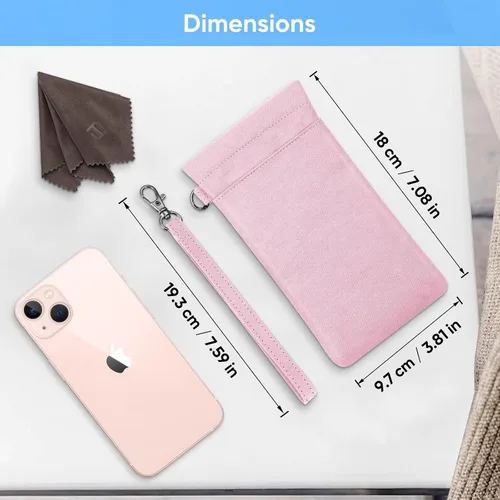 Vista 7 de Fintie Bolsa doble para lentes con correa de transporte, funda portátil de microfibra suave para gafas de sol