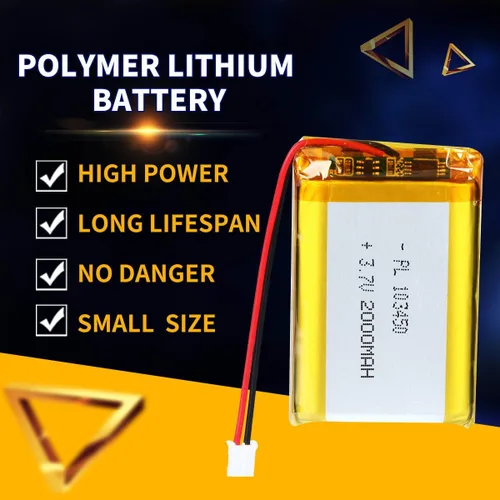 Vista 4 de 3.7V 2000mAh Batería 103450 Li-ion Li-ion recargable Li-ion Li-Po Batería con 2P PH 0.079 in Pitch Connector