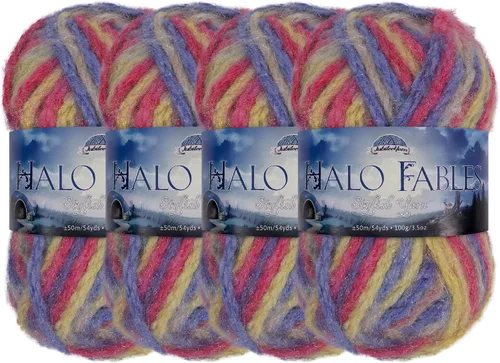 Vista 17 de JubileeYarn Halo Fables Yarn - 100g/Skein Bulky Polyester - North Wind Sun - 2 Skeins