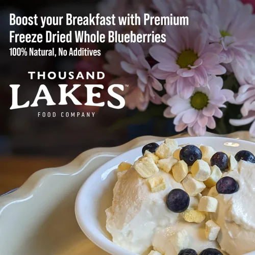 Vista 7 de Thousand Lakes Fruta Deshidratada Congelada - Arándanos 3.5 onzas Sin Azúcar Agregado 100% Arándanos Enteros 100% Whole Blueberries, Premium