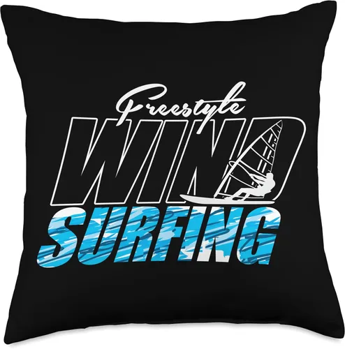 Vista 4 de Freestyle Windsurfer Windsurfing Surfboard Ocean Wave Surf Throw Pillow