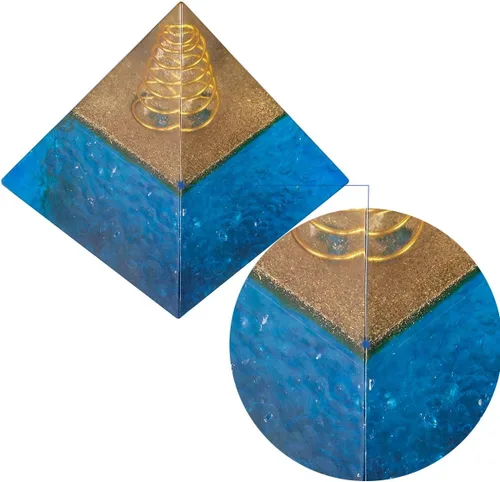 Vista 3 de TUMBEELLUWA Generador de pirámide de energía de orgón de 2 pulgadas, cristal curativo, protección para yoga, meditación, decoración para el hogar