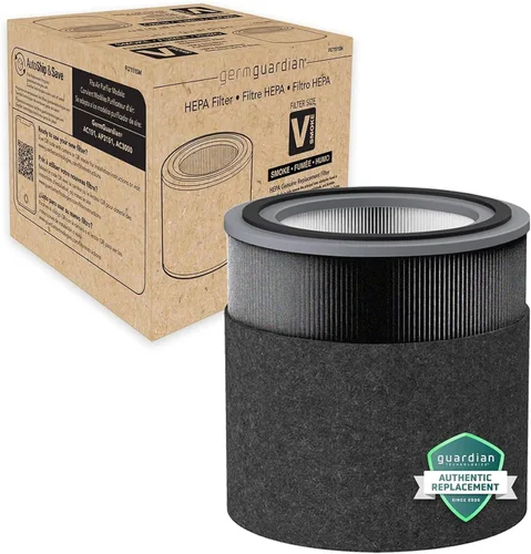 Vista 5 de GermGuardian Filtro V HEPA Pure Genuino - Filtro de repuesto para purificador de aire, elimina el 99.97% de contaminantes, humo de incendios