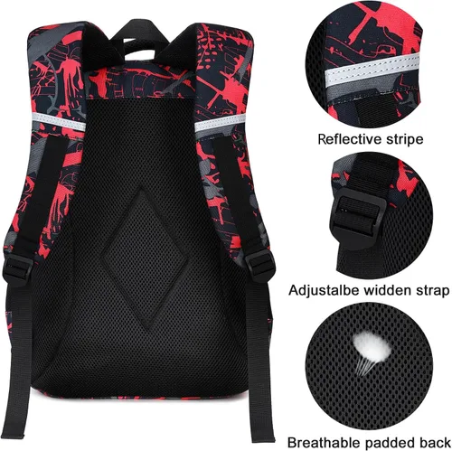 Vista 2 de Mochila escolar para niños con fiambrera para niñas, bolsa de libros, mochila escolar preescolar, jardín de infantes, mochila para niños pequeños