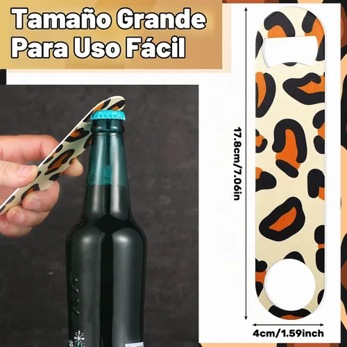 Vista 2 de Abrebotellas plano de 4 piezas, de acero inoxidable resistente, estampado