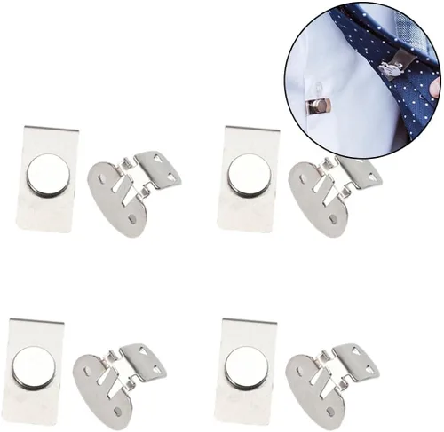 Vista 7 de Generic Tie Stay, cierre magnético invisible, clip de corbata, clips de corbata magnéticos para hombres, chaqueta de traje de acero inoxidable