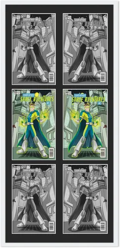 Vista 14 de Marco de cómic blanco mate para cómics publicado entre 1938 y 1955 (marco de madera maciza de cómic de la edad dorada) hecho para mostrar 4 cómics