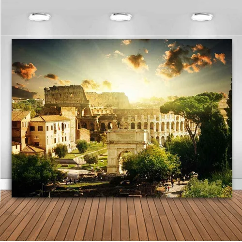 Vista 3 de Fondo de arquitectura italiana para fiesta temática italiana MEETSIOY 7x5ft Famoso Tema arquitectónico Italiano Fondo para fotografía Fiesta