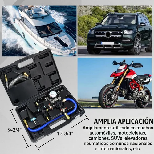 Vista 8 de Kit de recarga de vacío de refrigerante, sistema de refrigeración, kit de herramientas de purga y llenado al vacío del radiador, relleno de Estuche
