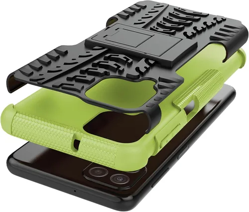 Vista 5 de Asuwish Funda de teléfono para Samsung Galaxy A22 4G de 6.4 pulgadas con protector de pantalla de vidrio templado y soporte delgado, híbrida