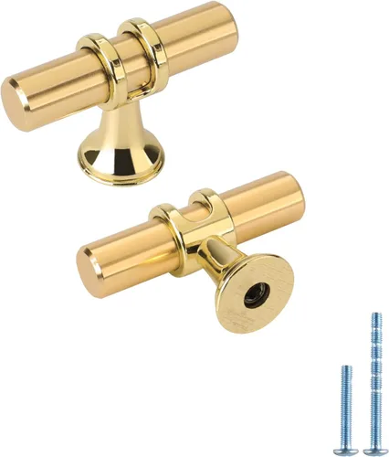 Vista 9 de LONTAN Paquete de 4 Pomos Negros para Gabinetes y Cajones Pomos de Gabinete de Cocina para Tocador Baño Moderno Herrajes Negros de Barra en T
