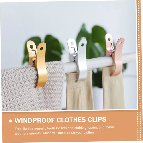Vista 8 de Clips de secado de ropa, abrazaderas de toalla de playa, clip de metal para colcha, pasadores de ropa de metal, clips de utilidad, silla de playa