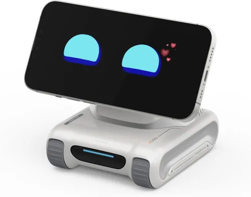 Vista 8 de LOOI Robot-Space Black-AI Compañero de escritorio, interacción de voz ChatGPT y Gemini, comprensión visual, personalidad y memoria, carga