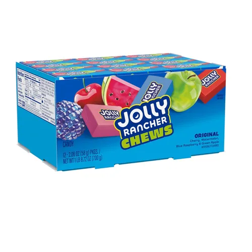 Vista 2 de JOLLY RANCHER Chews - Caja de dulces con sabor a fruta surtida, 2.06 onzas (12 unidades)