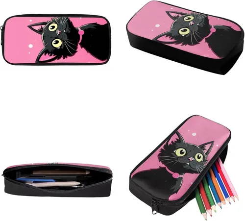 Vista 6 de Showudesigns Mochila animal del zoológico de la impresión de la manera para el poliéster grande de, Gato negro