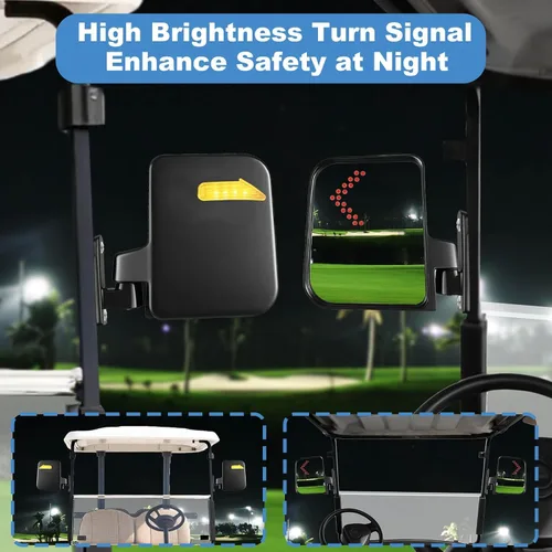 Vista 3 de Espejo universal para carrito de golf, espejos laterales para carrito de golf, espejos retrovisores para Club Car EZGO Yamaha UVT AVT Espejos
