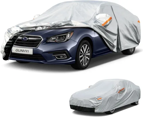 Vista 28 de GUNHYI - Funda de automóvil de 6 capas para Tesla Model 3 (2017-2025), impermeable para todo tipo de clima, protección UV contra la nieve, el sol
