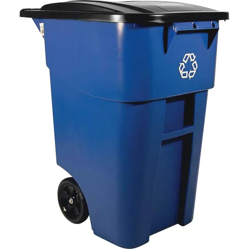 Vista 10 de Rubbermaid Commercial Products - Papelera con ruedas para reciclaje Fg9W2773Blue Brute Rollout