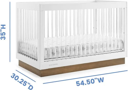 Vista 8 de Delta Children James - Cuna convertible de acrílico 4 en 1, certificado Greenguard Gold, blanco bianca/bellota Bianca Blanco/Bellota