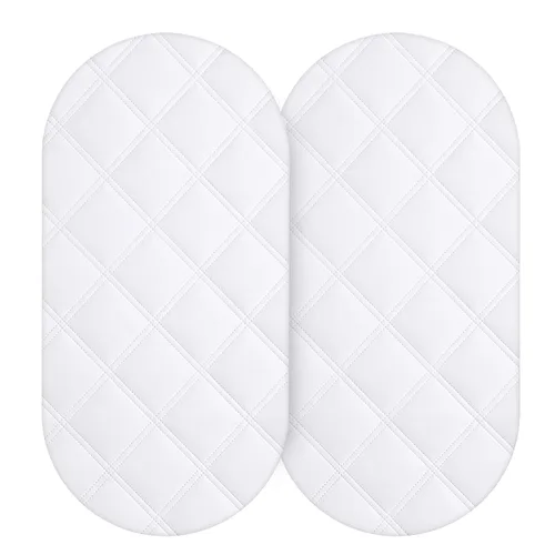 Vista 8 de Yoofoss Funda Impermeable para Colchón de Moisés Paquete de 2 Se Ajusta a Colchón de Moisés Rectangular, Protector de Colchón de Moisés para Bebé