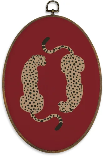 Vista 11 de XBBMGG Decoración artística de pared de leopardo retro verde esmeralda, decoración moderna estética de guepardo, decoración redonda para colgar
