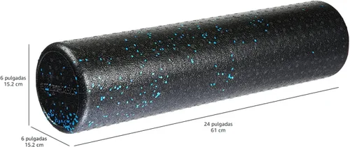 Vista 5 de Amazon Basics Rodillo de espuma de alta densidad para ejercicio y recuperación, 24 pulgadas, azul moteado