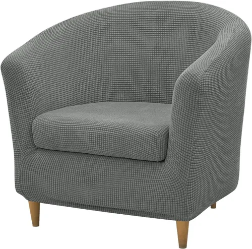 Vista 10 de NILUOH - Funda para silla de club de 2 piezas, funda elástica para silla de bañera redonda, fundas para silla de barril, fundas antideslizantes