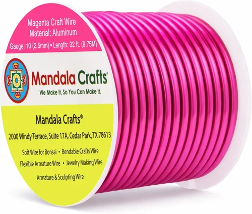 Vista 52 de Mandala Crafts - Alambre de aluminio anodizado de calibre 22 para hacer joyas - 137.2 m de alambre flexible surtido y coloreado - Doble para bonsái