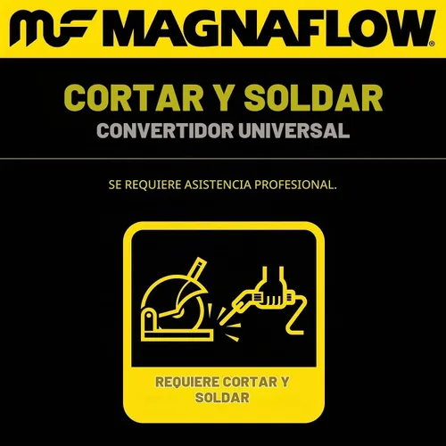 Vista 3 de MagnaFlow Convertidor catalítico 418005: Entrada/Salida de 2.25"/2.25", Grado California, Ajuste Universal (Cumple con los estándares CARB)