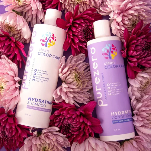 Vista 6 de Purezero Clean Color Care - Juego de champú y acondicionador hidratante, tonificación, equilibrio para cabello teñido - Hidrata el cabello seco
