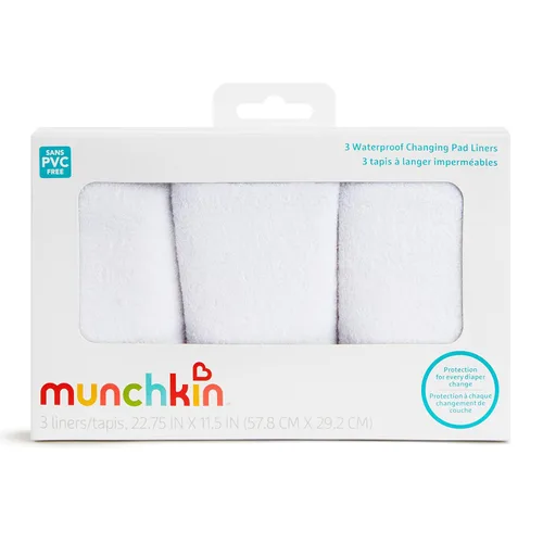Vista 5 de 3 almohadillas impermeables para cambiador de bebé, de Munchkin. , 3 Count, Blanco