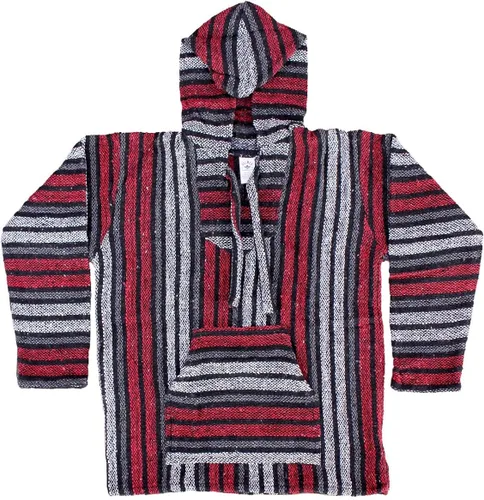 Vista 5 de Del Mex Mexican Baja - Poncho tipo sudadera con capucha, diseño de surf, estilo hippie