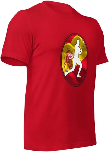 Vista 40 de Carlos Alcaraz Camiseta de manga corta unisex de algodón con diseño de bandera de España