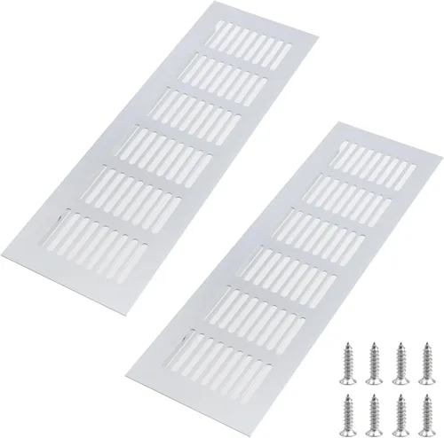 Vista 13 de Geesatis Cubiertas de ventilación para piso, gabinete, pared, techo – Rejilla de aluminio resistente a la oxidación con tornillos, paquete de 2