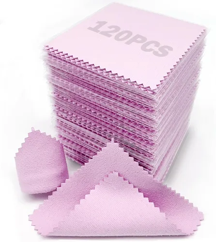 Vista 8 de Xiaoxingyun - 120 paños de limpieza para joyas, paños de pulido para joyas envueltos individualmente, paño de limpieza de plata para joyas de plata