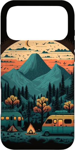 Vista 21 de Funda para iPhone 11 Pro Max Sunset Mountains & Trees para campistas