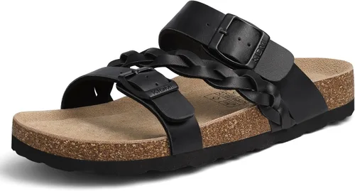 Vista 10 de KIDMI Sandalias con plantilla de corcho para mujer con soporte de arco, cómodas sandalias deslizantes con hebilla ajustable para el verano
